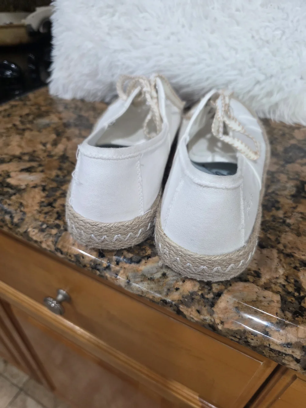 White Canvas Espadrille Sneaker with Rope Trim